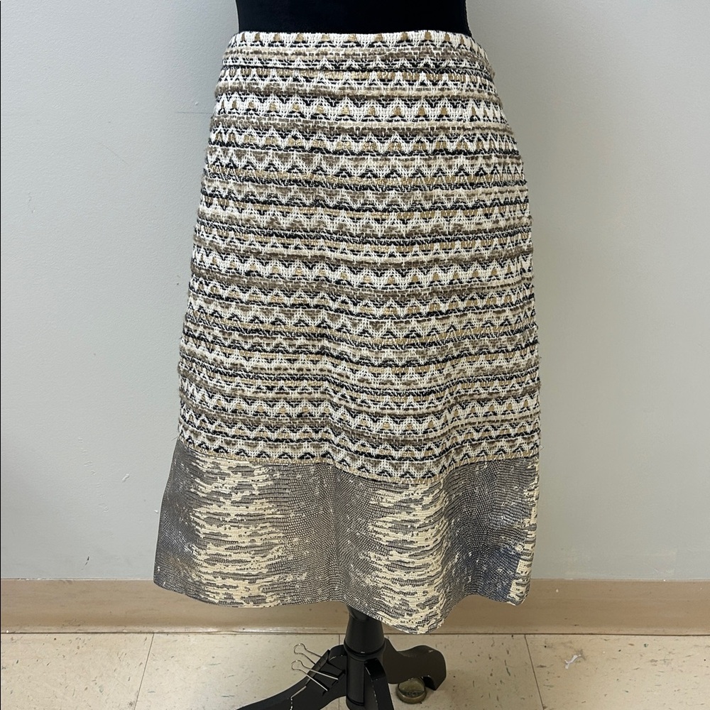 Tory Burch Pencil Skirt with Leather Trim, 14